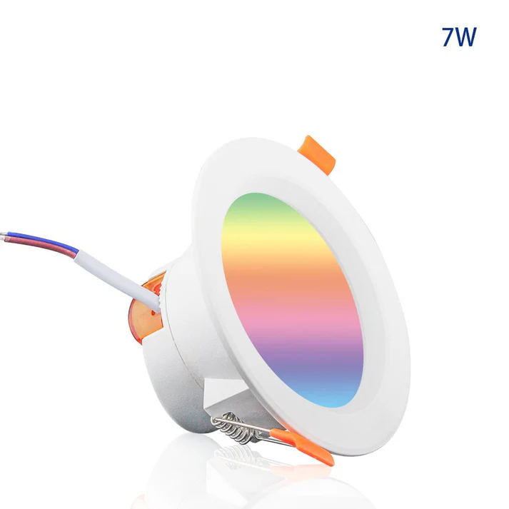 چراغ توکار هوشمند زیگبی (LED) با قابلیت تنظیم رنگ و روشنایی | مدل ZB-LZD7-RCW-MS