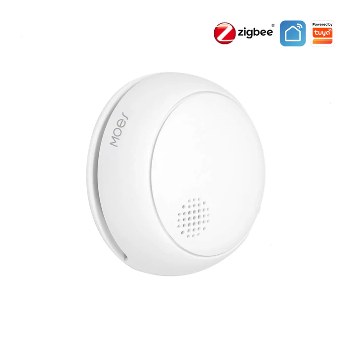 سنسور دود هوشمند Zigbee MOES – دتکتور آتش‌سوزی با آژیر ۸۵ دسی‌بل