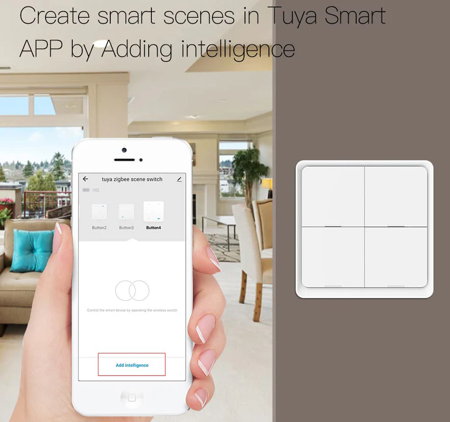 کلید صحنه هوشمند بیسیم زیگبی MOES (ریموت سناریو باتریخور)